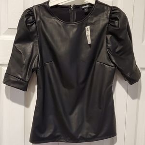 Express faux leather top